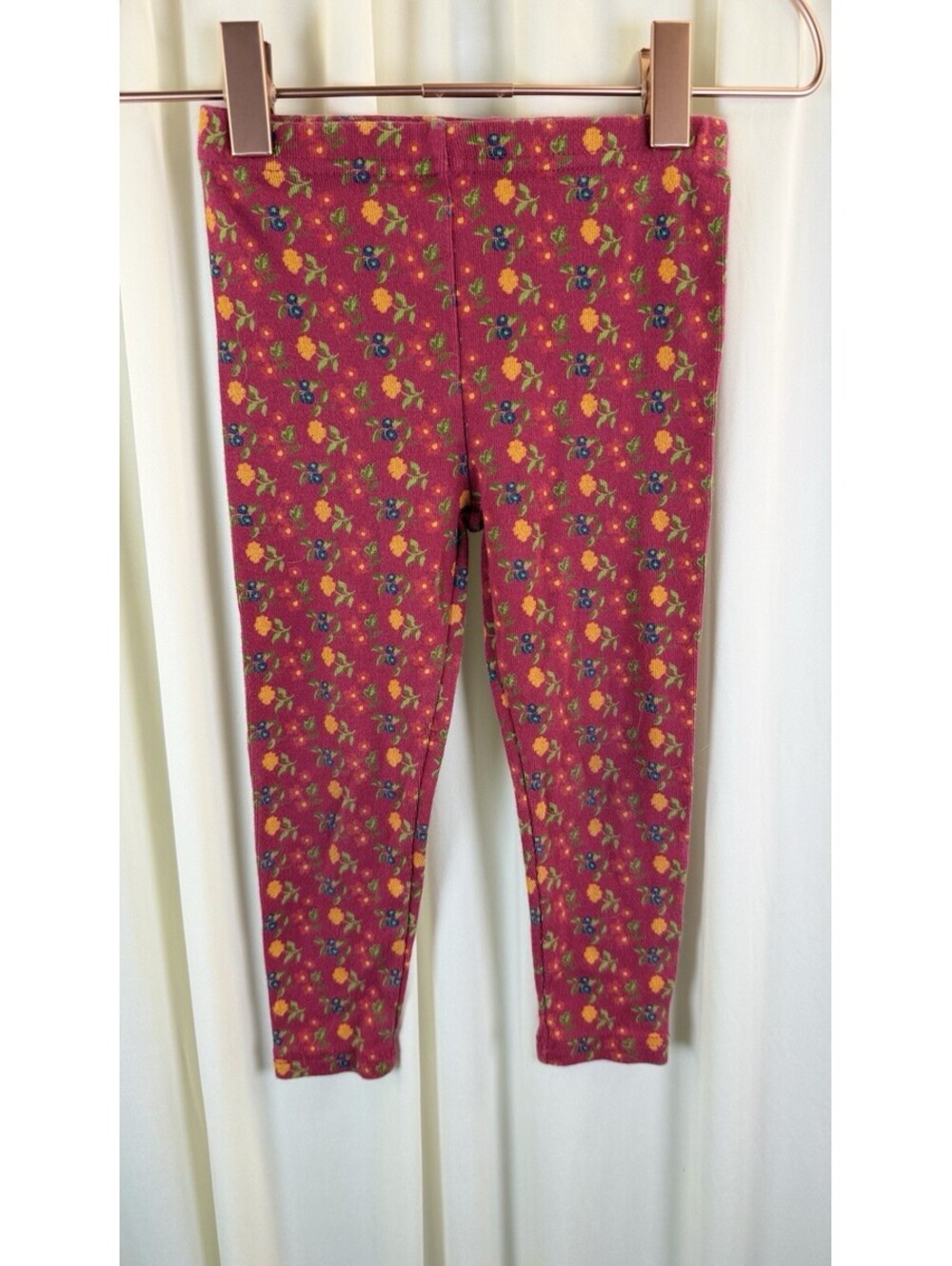Gymboree Vintage Pink Yellow Daisy Floral Leggings Toddler Girls 2-3 Years